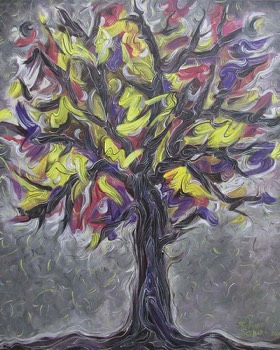  “Árbol no. 12”, 2017, Acrílico sobre tela, 100 x 80 cm 